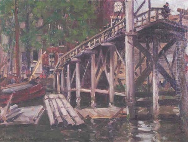Building A Bridge Over A Canal, Holland - view 1