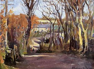 Figures In A Country Lane by Stanhope Alexander Forbes