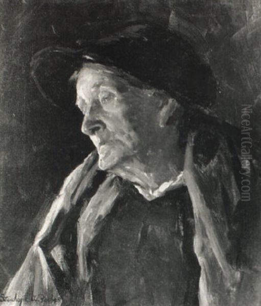 Old Woman Wearing A Hat - view 1