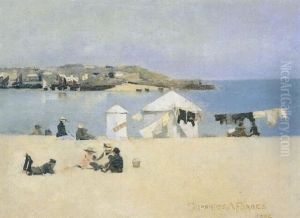 Children On The Beach, St. Ives by Stanhope Alexander Forbes