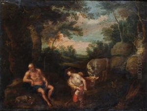 Mercure Et Argus, Pomone Et Jupiter (2 Works) by Guillaume Forchondt the Elder