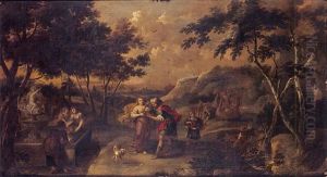 Eliezer Et Rebecca by Guillaume Forchondt the Elder