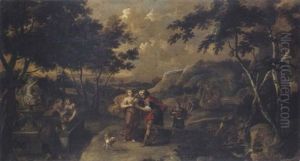 Eliezer Et Rebecca by Gilliam Forchondt the Younger