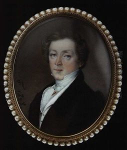 Mme Athalie Masure Wearing Hunting Garb, Black Coat, White Waistcoat And Frilled Cravat Adorned With A Gold Pin