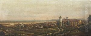 A View Of Early Santa Barbara From Above The Mission