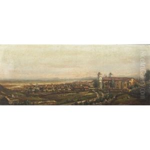 A View Of Early Santa Barbara From Above The Mission