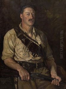 Portrait Of Richard John Cuninghame (1871-1925), Three-quarter Length, Holding A Shotgun by Henry Justice Ford