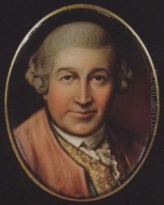 David Garrick Wearing Dusty-pink Coat, Blue Waistcoat With Gold Embroidery And Frilled White Cravat