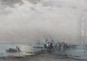 Beach Scene by Henri-Louis Foreau