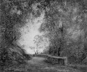 Spazierganger Am Seeufer by Henri-Louis Foreau