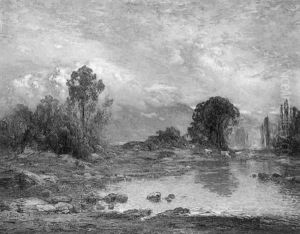 Abendliche Stimmung Am Fluss Mit Kuhen Abendliche Stimmung Am Fluss Mit Kuhen