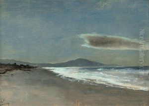 Shore And Mountain At Twilight by Lockwood de Forest