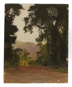 Indian Landscape With Elephant by Lockwood de Forest