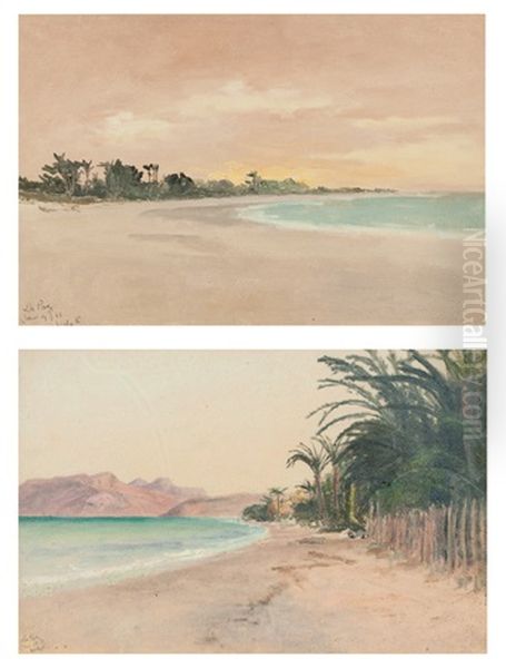 La Paz: Beach Scenes With Palm Trees (2 Works) - view 1