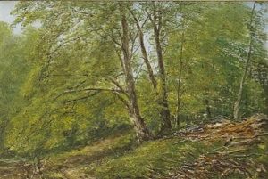Forest Interior With A Stream (+ Wooded Landscape; Pair) by Lockwood de Forest