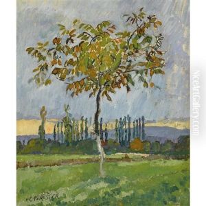 Herbstlandschaft Mit Einem Baum by Henry-Claudius Forestier