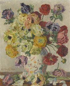Stillleben Mit Rosen In Porzellanvase Stillleben Mit Rosen In Porzellanvase
