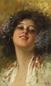Peasant Portrait (+ Another; Pair) by Domenico Forlenza