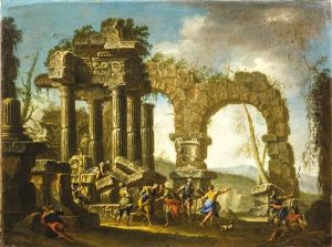 A Pair Of Architectural Capriccios With Figures