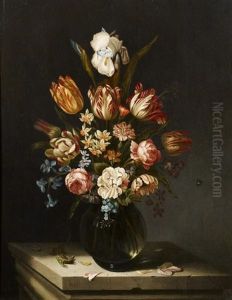 Blumenstillleben Mit Salamander