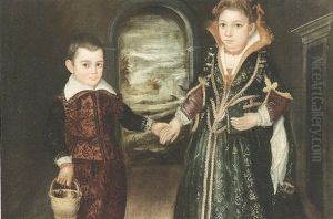 Ritratto Di Due Bimbi by Girolamo Forni