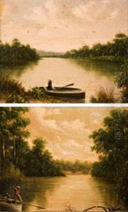 The River And Spearing Fish (2 Works) by Haughton Forrest