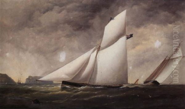 The Legendary Racing Cutter "arrow" Flying The Colours Of The Royal Thames Yacht Club - view 1