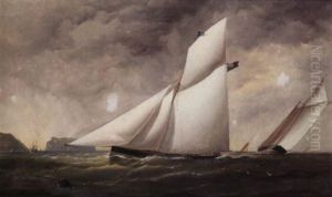 The Legendary Racing Cutter "arrow" Flying The Colours Of The Royal Thames Yacht Club by James Haughton Forrest