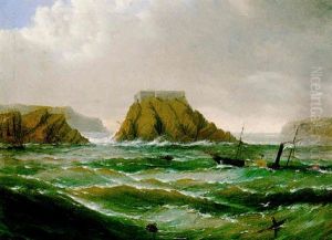 A Paddle Steamer In Heavy Seas