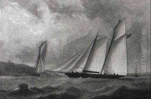 Schooners And Other Shipping Off The Coast by James Haughton Forrest
