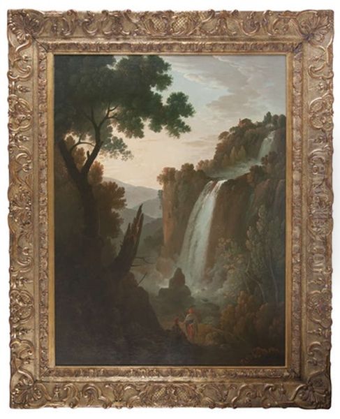 Landscape With Figures Overlooking A Waterfall - view 1