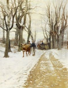 Allen I Vinterskrud, Figurer Med Ko by Victor Forssell