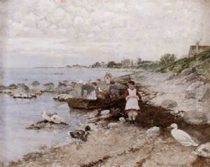 Barn Vid Eka - Strandparti Utanfor Visby
