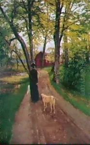 Varpromenad Med Hund by Victor Forssell
