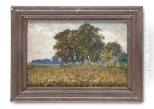Heidelandschaft Und Feldlandschaft Mit Bauminsel. 2 Werke by Berthold Paul Foerster