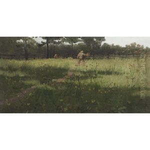 Farm Field With Wildflowers by John Wycliffe Lewis Forster
