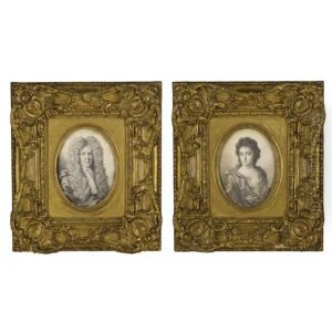 Portrait Of A Gentleman (+ Portrait Of A Lady; 2 Works) by Thomas Forster