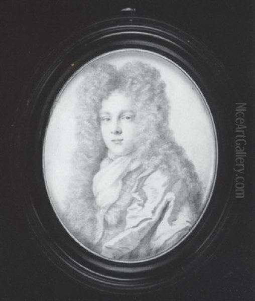 Charles, 2nd Earl Of Berkeley Wearing Full-bottomed Wig, Cloak Over Figured Doublet And Jabot - view 1