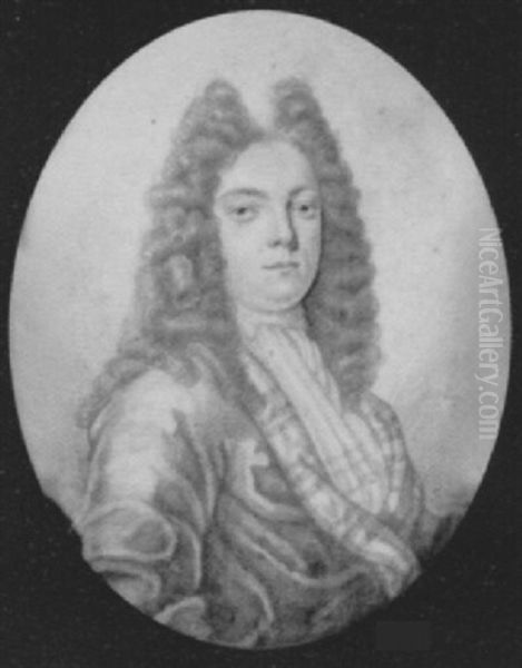 Mr. Hill, Wearing Full Bottomed Wig, Tied Cravat And Cloak With Checked Lining - view 1
