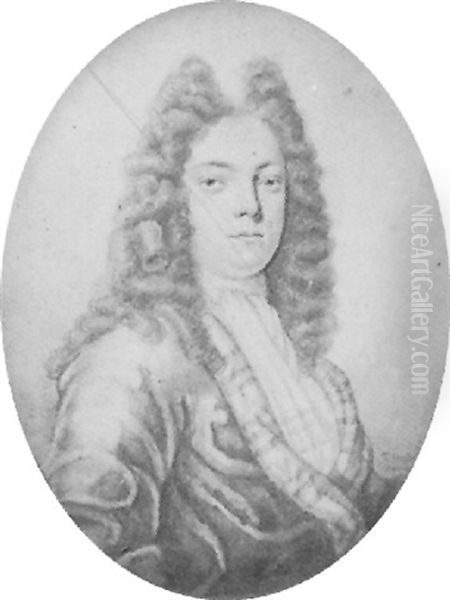 A Gentleman, Called Mr. Hill, In Coat With Tartan Lining, Tied Cravat And Full-bottomed Wig - view 1
