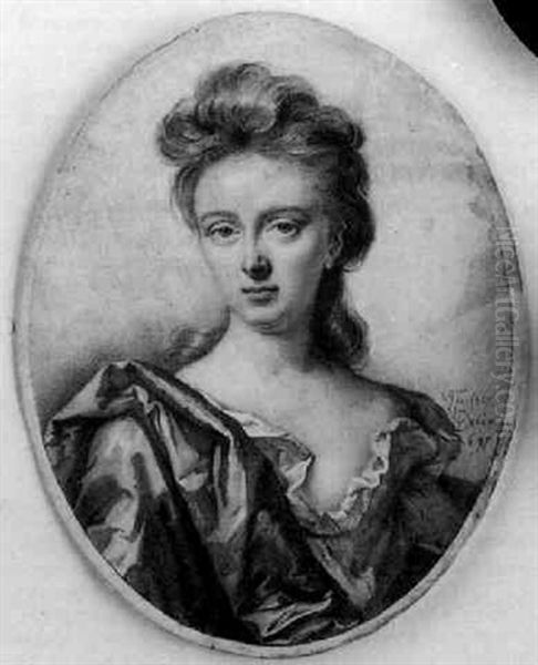 Sir Charles Hudson's First Wife, Wearing Cloak And Dress With Underslip - view 1