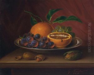 Still Life With Fruit, Nuts And Fruit Flies, 1871 by George Forster