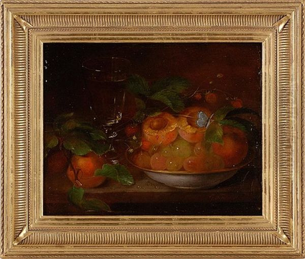 Still Life Of Peaches, Grapes And A Glass - view 1