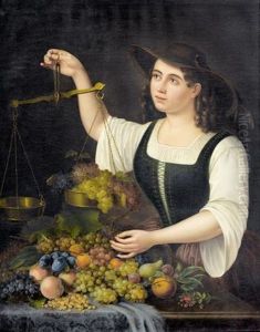 Marktfrau Beim Abwiegen Von Fruchten by George Forster