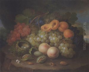 Still Life With Bird's Nest, Figs, Peaches And Grapes
