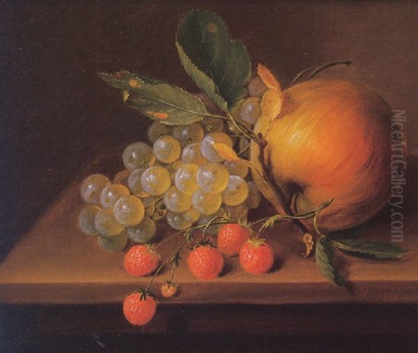 Still Life With Grapes, An Apple And Strawberries - view 1