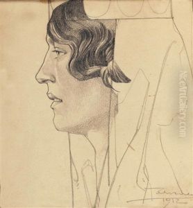 Damenportrat by Leopold Forstner