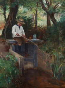 Boats In The Moonlight by William Banks Fortescue