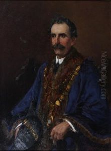 Portrait Of William Sparrow Harrison, Mayor Of St. Ives, Huntingdonshire, Wearing Mayoral Robes