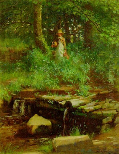 Fetching Water, Lamorna - view 1